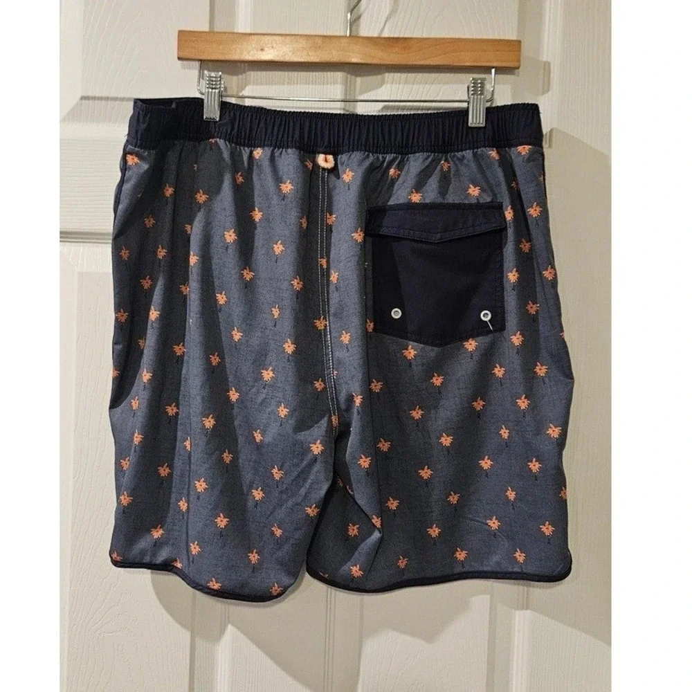 Johnnie-O Bonita Swim Trunks Mens XL Palm Print Lined Stretch‎ Beach